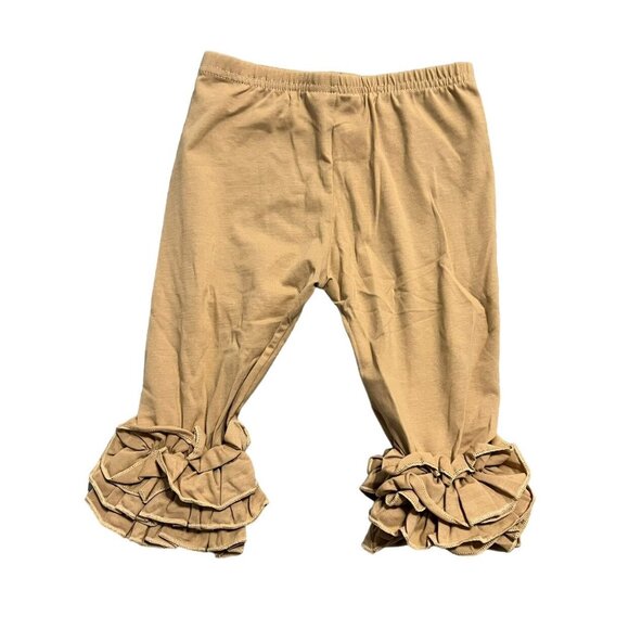 Royal Roe 4T Tan Cropped Ruffle Pants - Picture 2 of 3